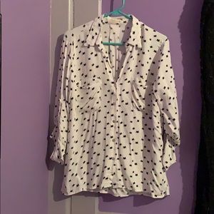 Cat print long sleeve button up